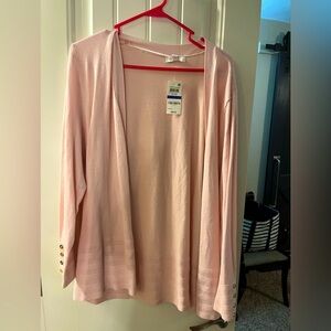 NWT Charter Club Fine Gauge Cardigan in Petal Pink, size XLP
